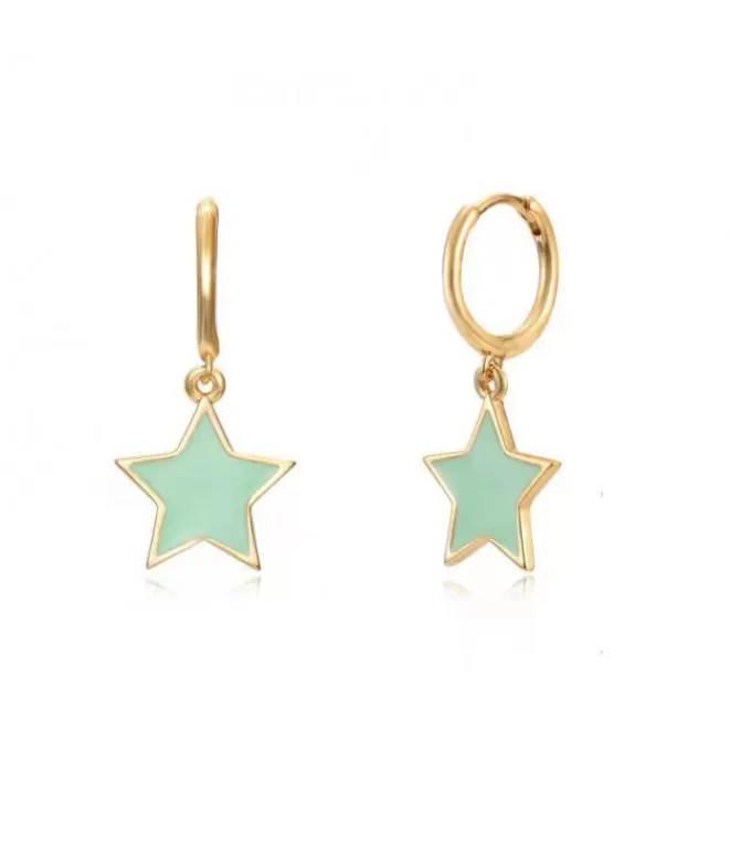 Joyas^Doña Sol Aros Star Verdeagua