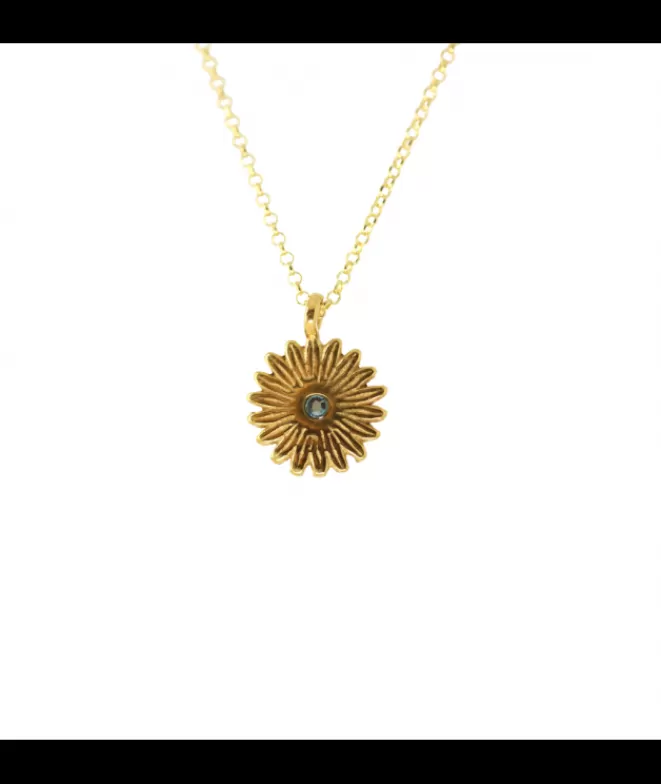 Collares Acabados En Oro^Doña Sol Colgante Margarita Calcedonia
