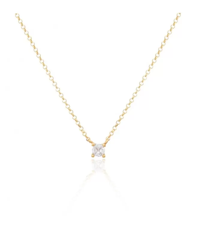 Collares Acabados En Oro^Doña Sol Colgante Zircon Atenea