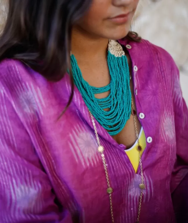 Bisutería^Doña Sol Collar Coco Turquesa