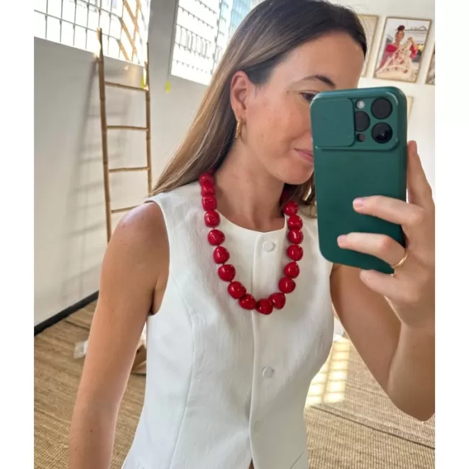 Collares Bisutería^Doña Sol Collar Gabriela Rojo