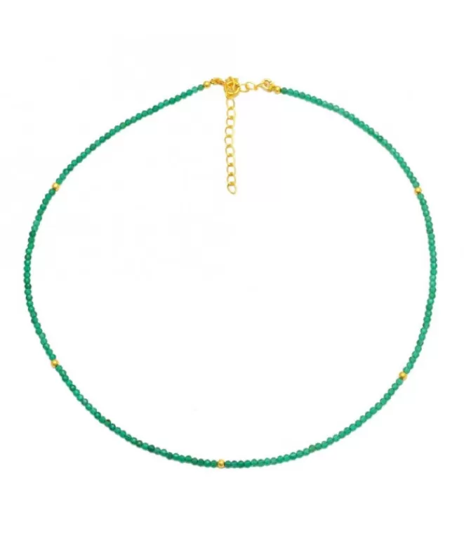 Collares Acabados En Oro | Cadenas Para Medallas^Doña Sol Collar Mineral Onix Verde