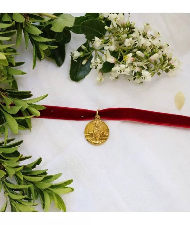 Medallas Acabadas En Oro^Doña Sol Escapulario del Pilar Oro
