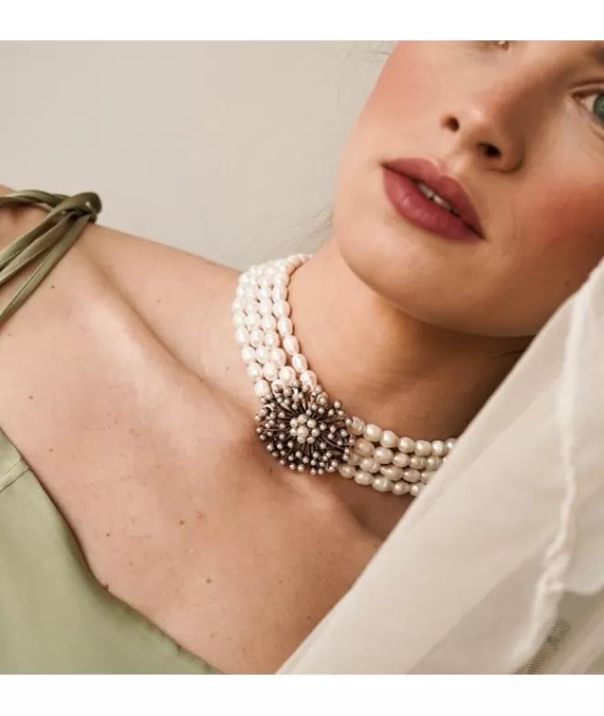 Collares Acabados En Oro^Doña Sol Gargantilla Felipa Perlas