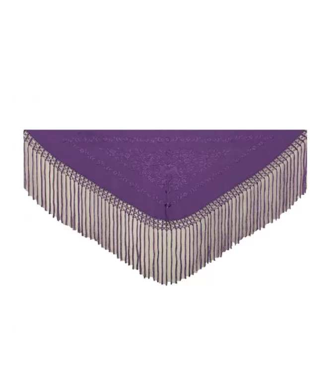 Mantones De Flamenca^Doña Sol Mantón Begoña Morado Liso