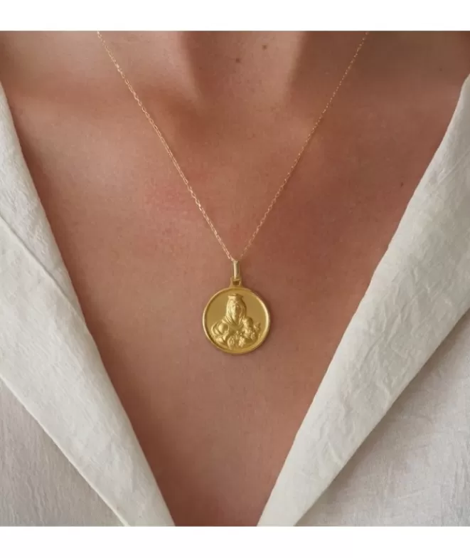Medallas De Oro 18k^Doña Sol Medalla Virgen del Carmen Oro 18 kilates