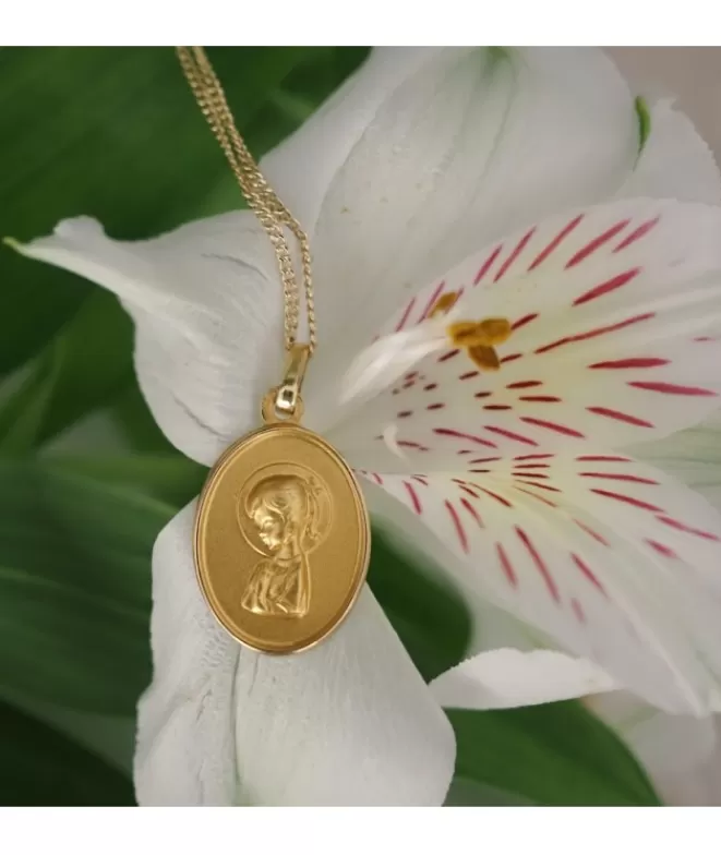 Medallas De Oro 18k^Doña Sol Medalla Virgen Niña Oro 18 Kilates