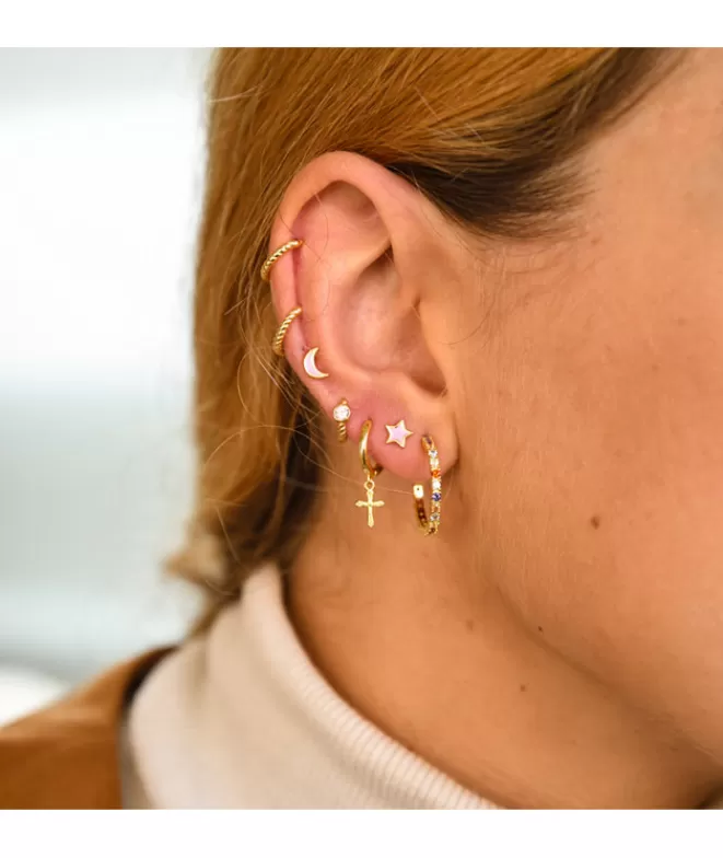Pendientes Acabados En Oro^Doña Sol Pendientes Aro Crux Oro