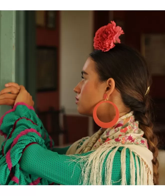 Pendientes De Flamenca^Doña Sol Pendientes Aro Flamenca Coral