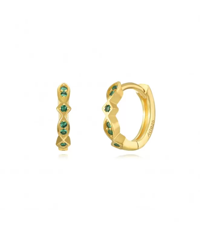 Pendientes Acabados En Oro^Doña Sol Pendientes Aro Loreto Green