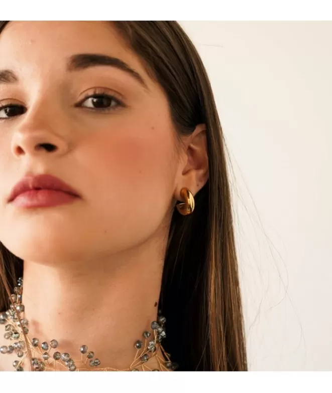 Pendientes Acabados En Oro^Doña Sol Pendientes Aros Nicolle Oro