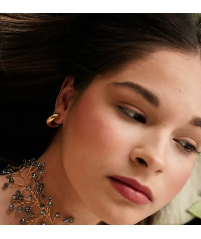 Pendientes Acabados En Oro^Doña Sol Pendientes Aros Nicolle Oro