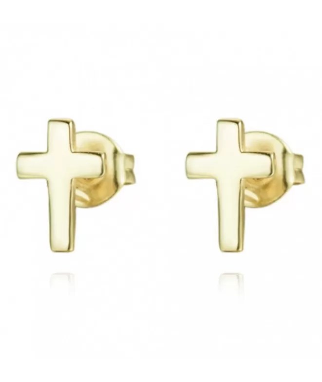 Pendientes Acabados En Oro^Doña Sol Pendientes Cross Oro
