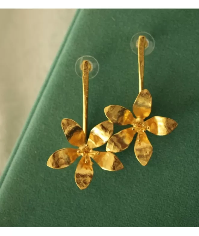 Pendientes Bisutería^Doña Sol Pendientes Jazmín Largo Dorado