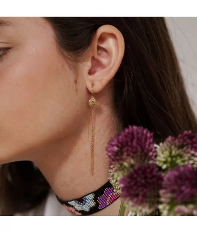 Pendientes Acabados En Oro^Doña Sol Pendientes Margarita Calcedonia Largos