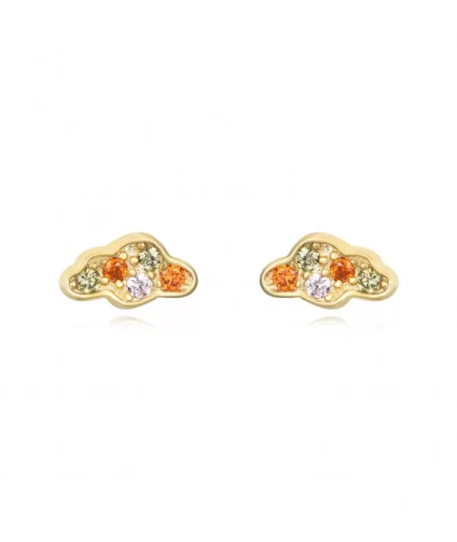 Pendientes Acabados En Oro^Doña Sol Pendientes Nube Multi