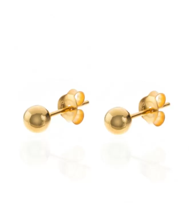 Pendientes Acabados En Oro^Doña Sol Pendientes Perlita Dorada 4 mm