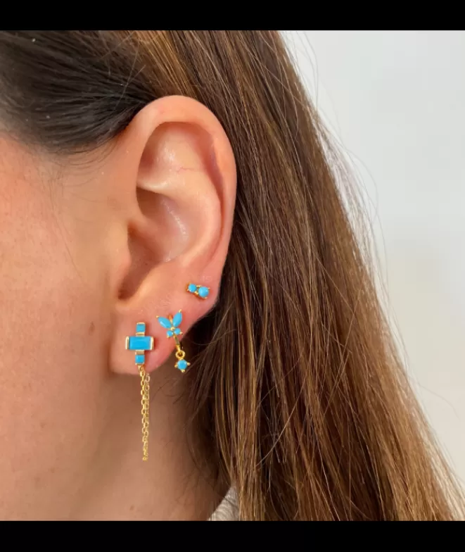 Pendientes Acabados En Oro^Doña Sol Pendientes Santina Turquesa